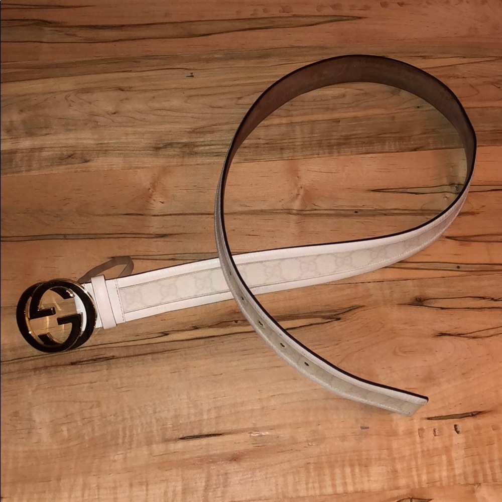 100% Authentic White Gucci Men’s Belt